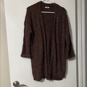 Maurices Chocolate Brown Open-Front Cardigan